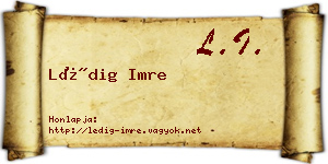 Lédig Imre névjegykártya